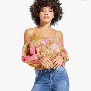 GUESS Sleeveless Ashton Cold Shoulder Top Shirt